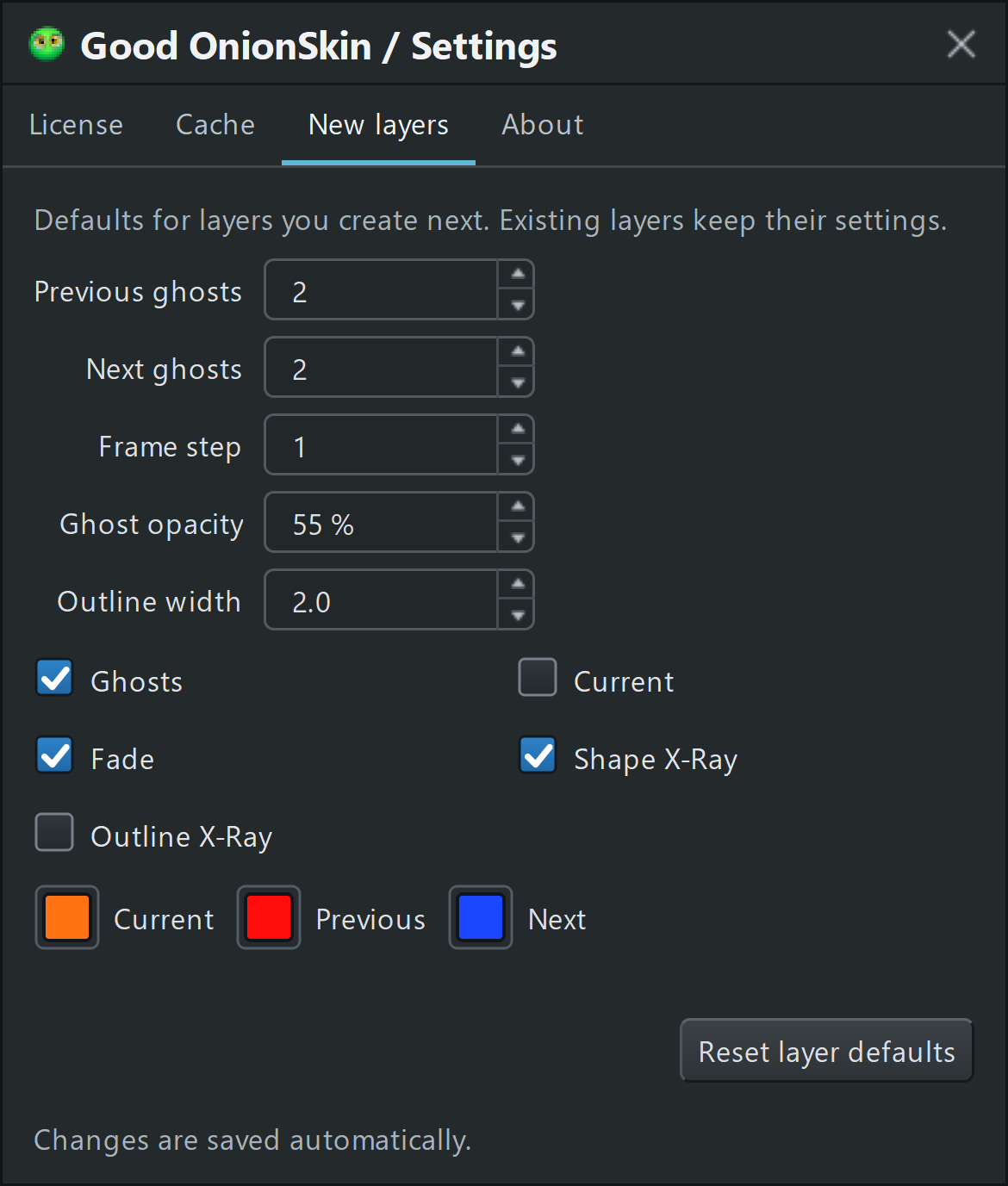 Good OnionSkin New layers interface